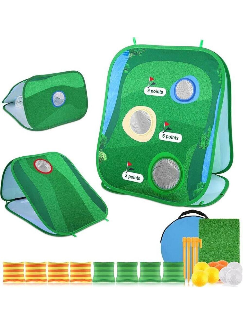 NEW SARORRA SBB-03 COLLAPSIBLE GOLF & CORNHOLE 2-IN-1 GAME SET IN STORAGE BAG